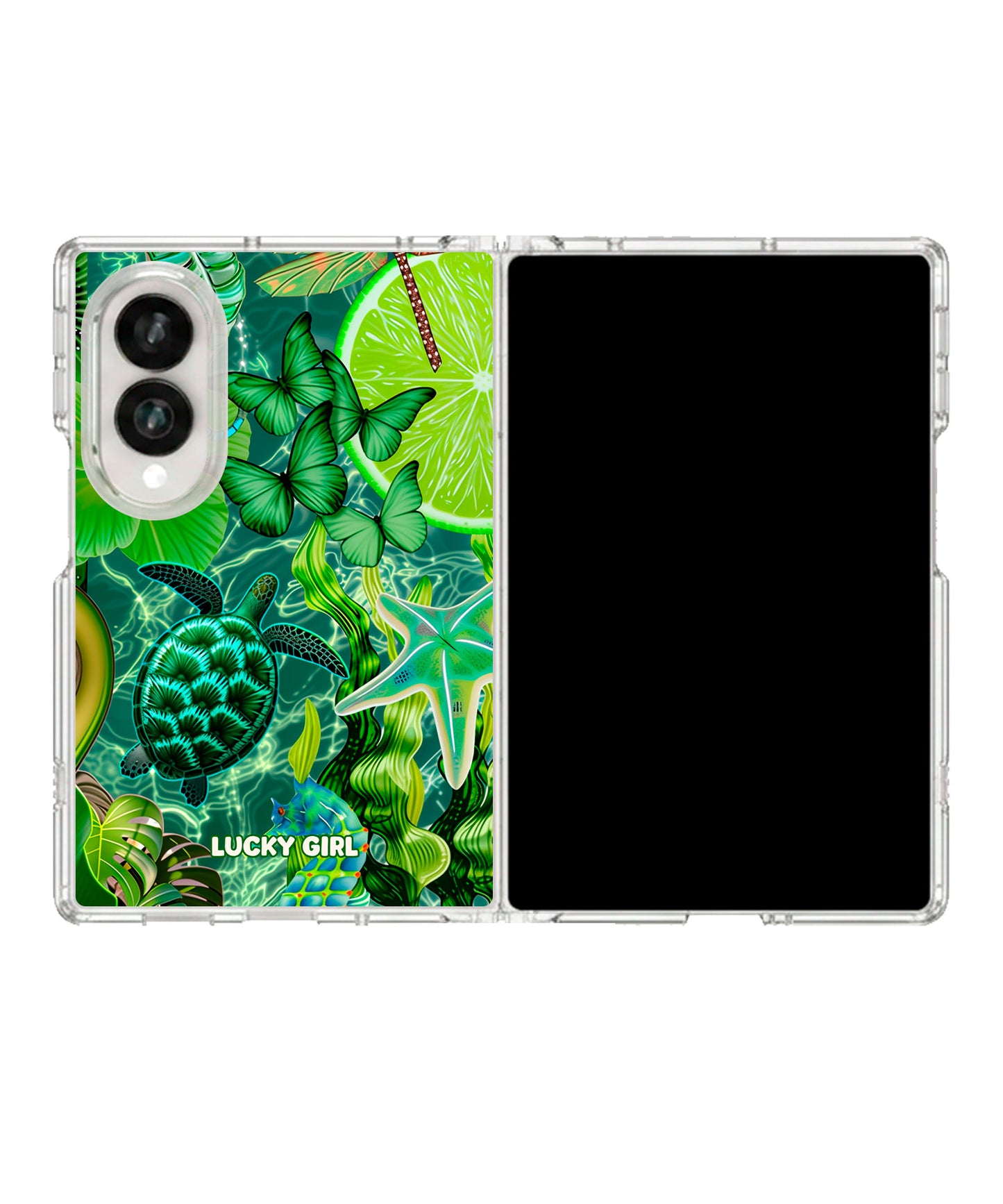 Tropical Jade Clear Case Insert Galaxy Z Fold 8 (wide)