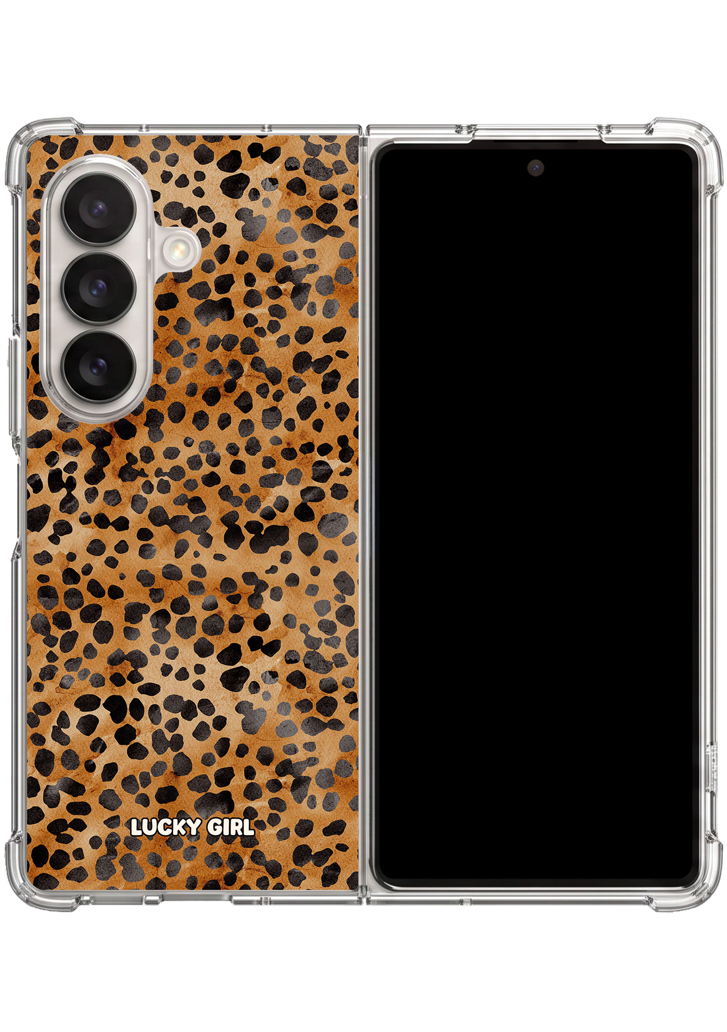 Amber Cheetah Clear Case Insert Galaxy Z Fold 7