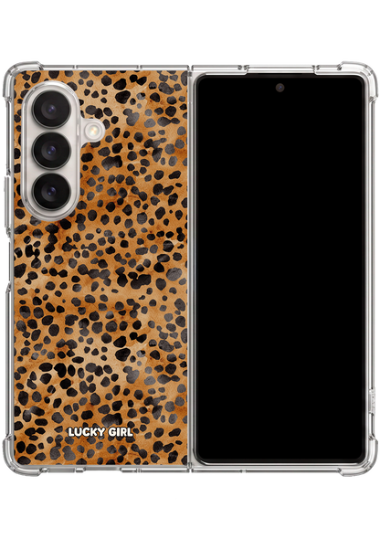 Amber Cheetah Clear Case Insert Galaxy Z Fold 7