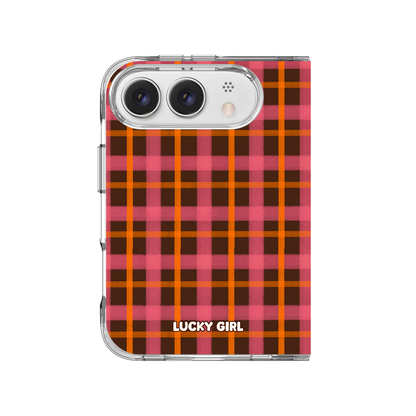 Autumn Glow Plaid Clear Case Insert iPhone Duo