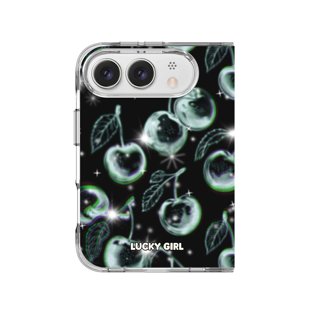 Chrome Cherries Clear Case Insert iPhone Duo
