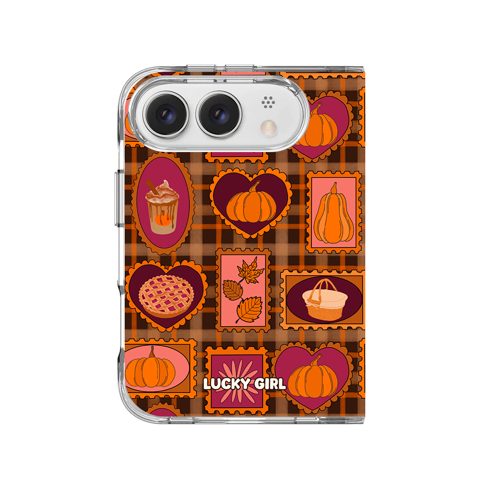 Pumpkin Postage Clear Case Insert iPhone Duo