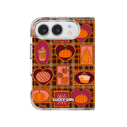 Pumpkin Postage Clear Case Insert iPhone Duo