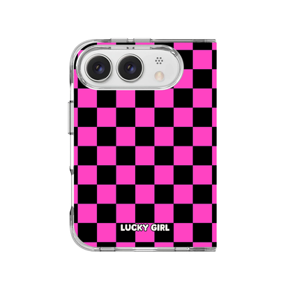 Raspberry Checkers Clear Case Insert iPhone Duo