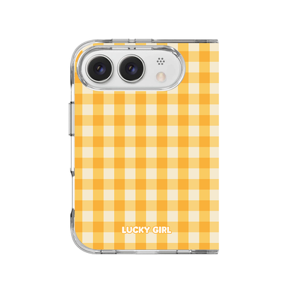 Sunshine Gingham Clear Case Insert iPhone Duo