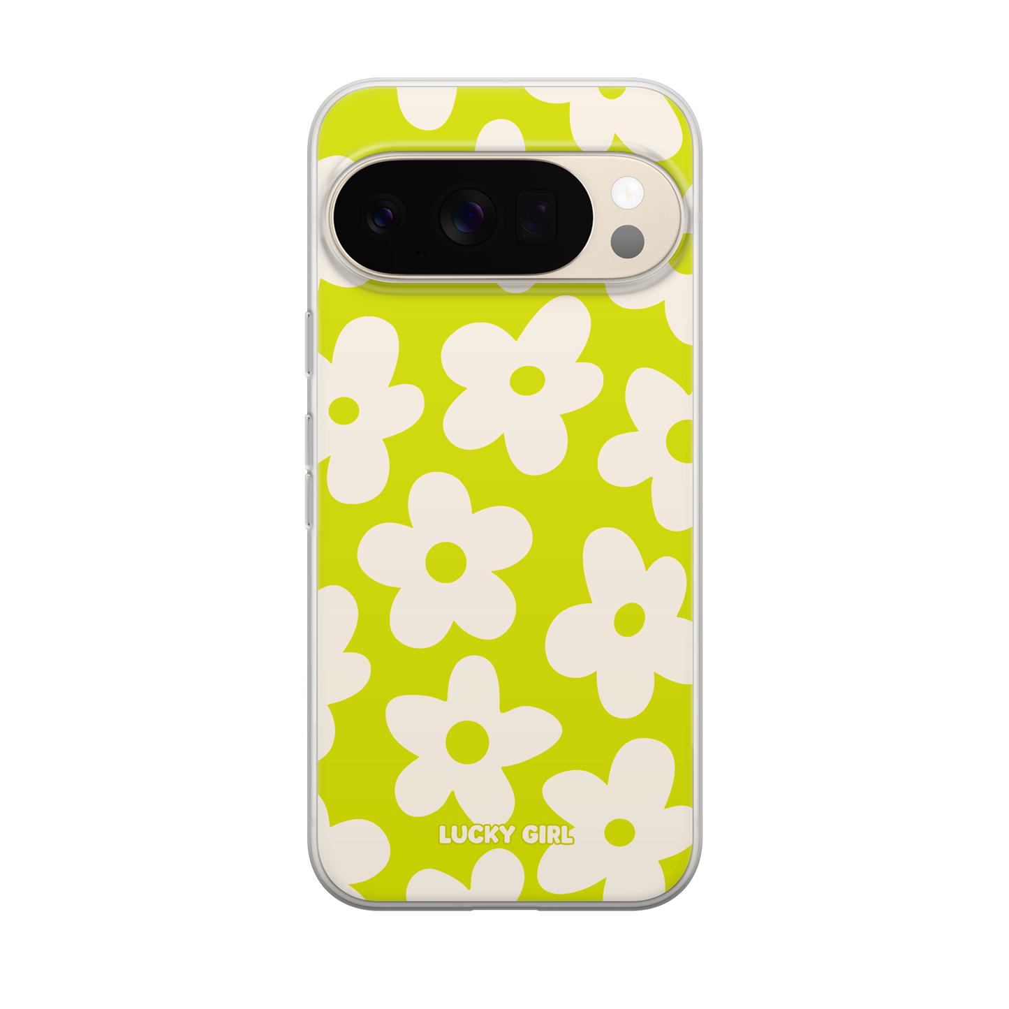 Electric Lime Big Blooms Clear Case Insert