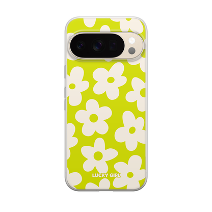 Electric Lime Big Blooms Clear Case Insert