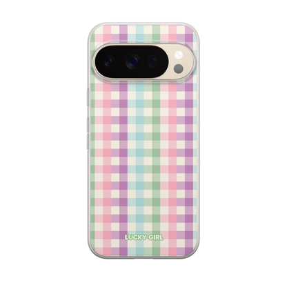 Pastel Gingham Clear Case Insert