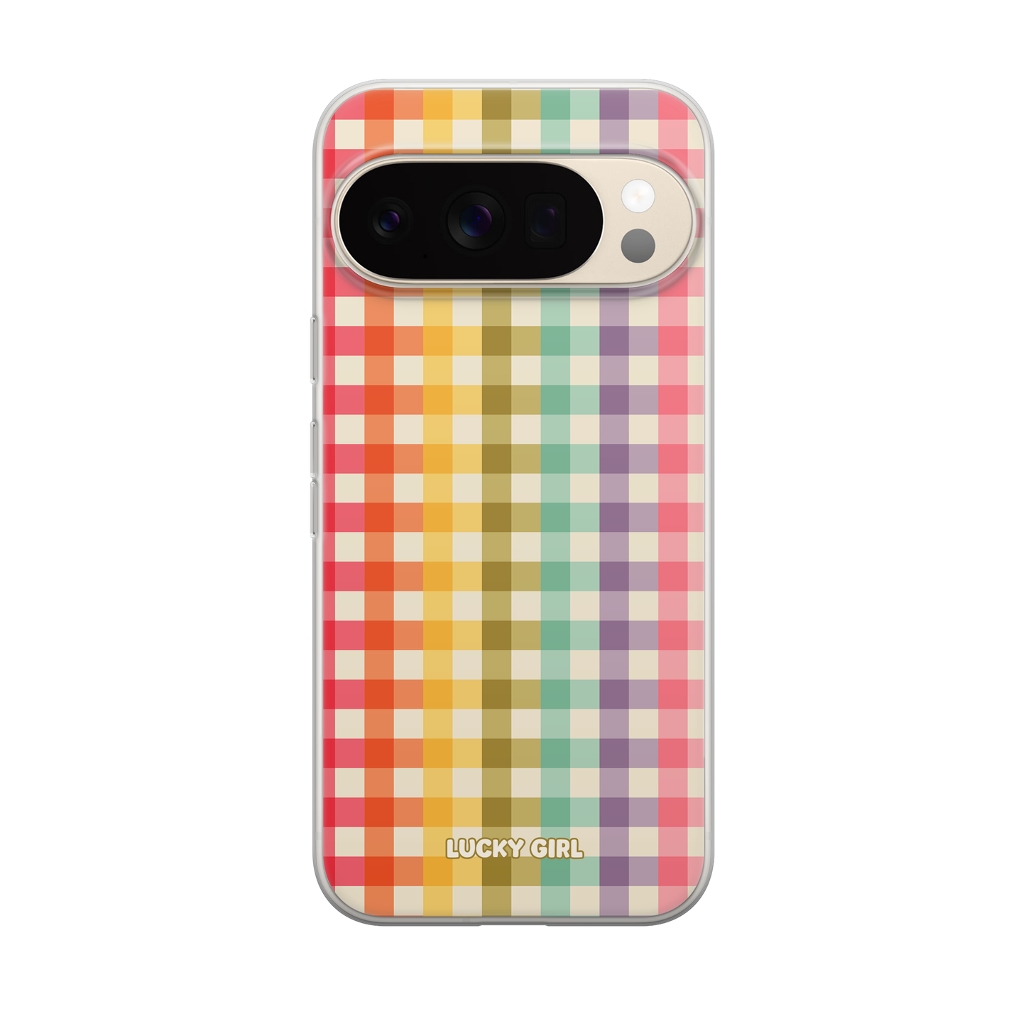 Rainbow Gingham Clear Case Insert
