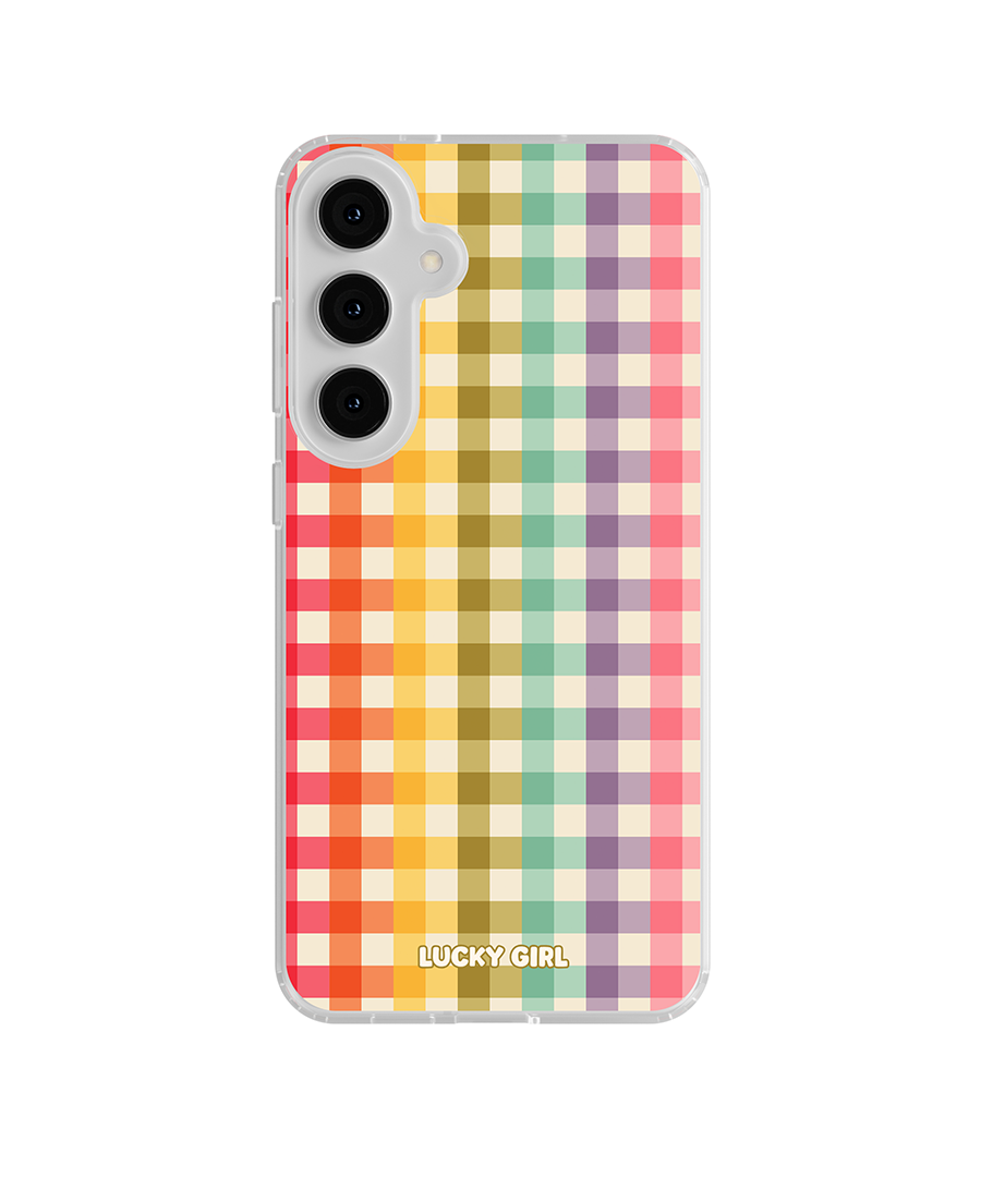 Rainbow Gingham Clear Case Insert