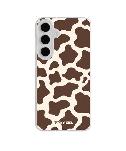 Espresso Cow Print Clear Case Insert