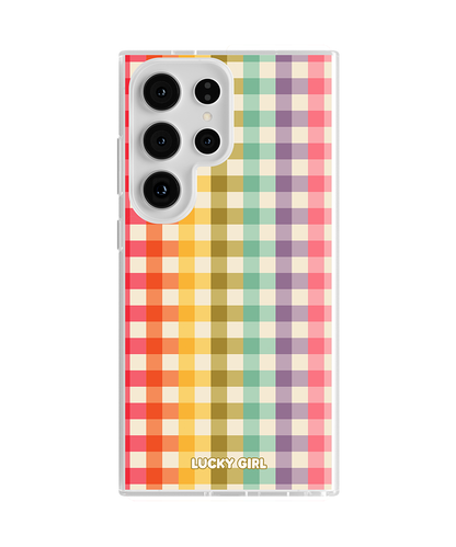 Rainbow Gingham Clear Case Insert