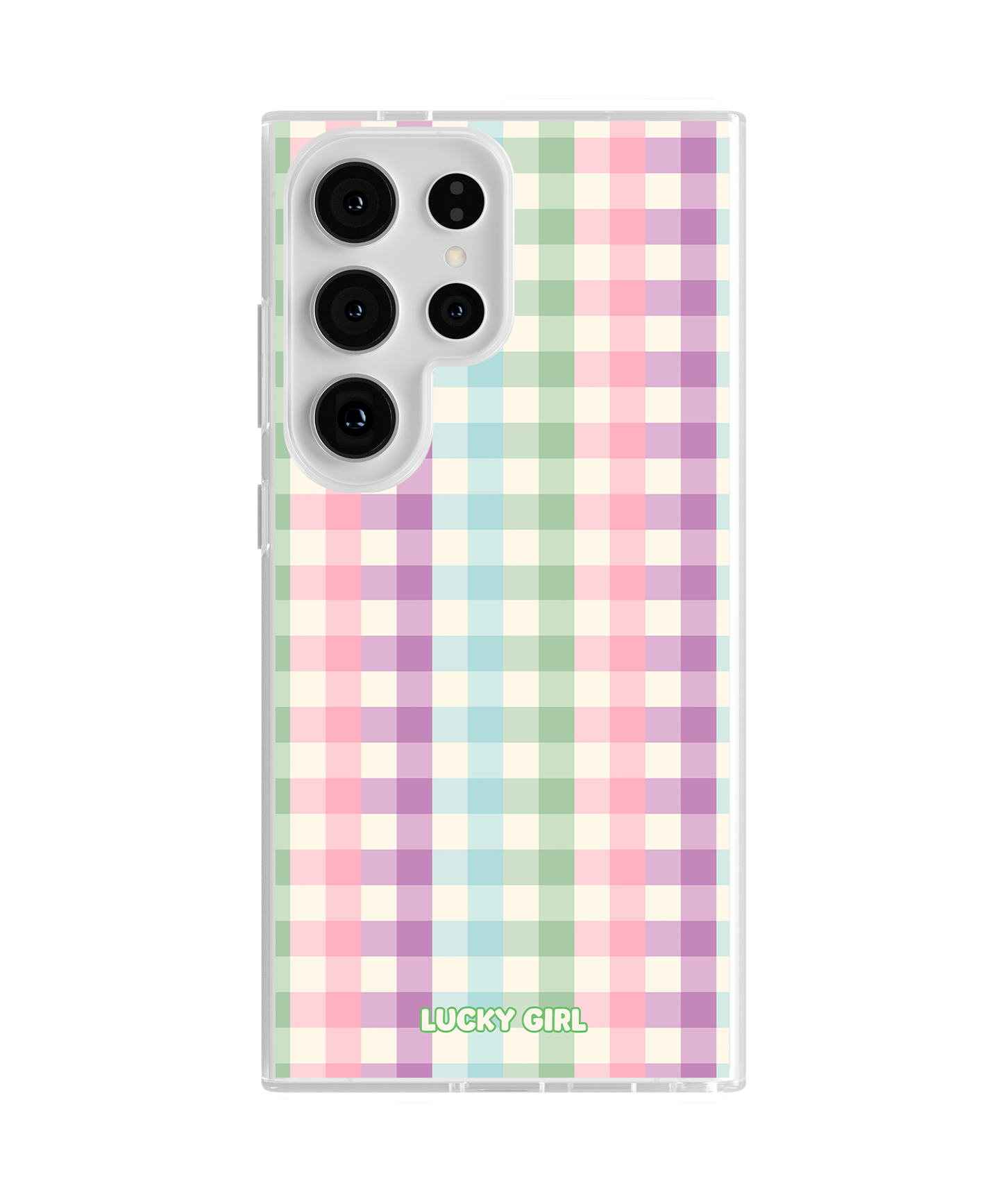 Pastel Gingham Clear Case Insert