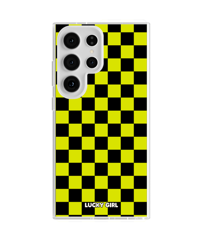Electric Lime Checkers Clear Case Insert