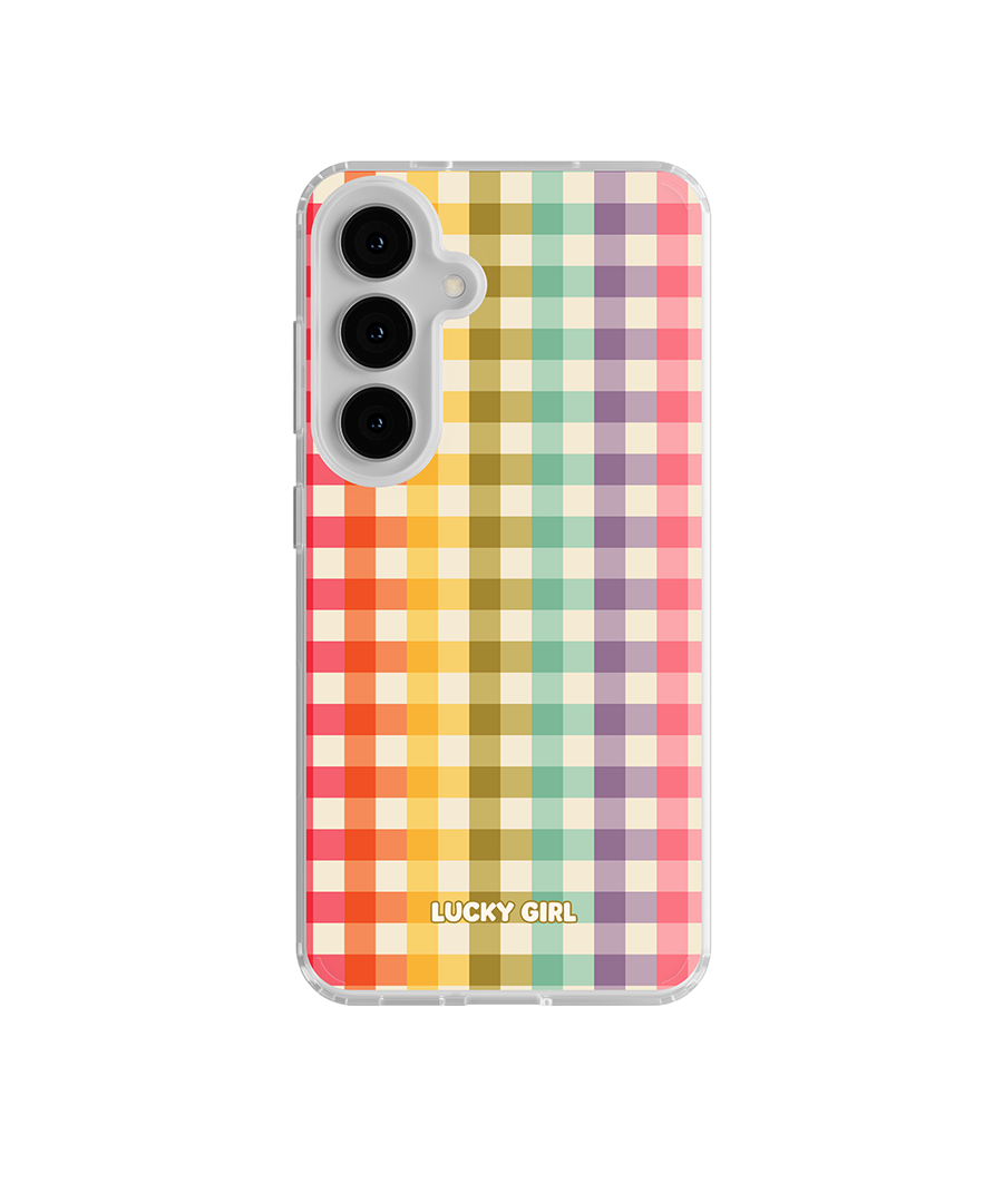 Rainbow Gingham Clear Case Insert