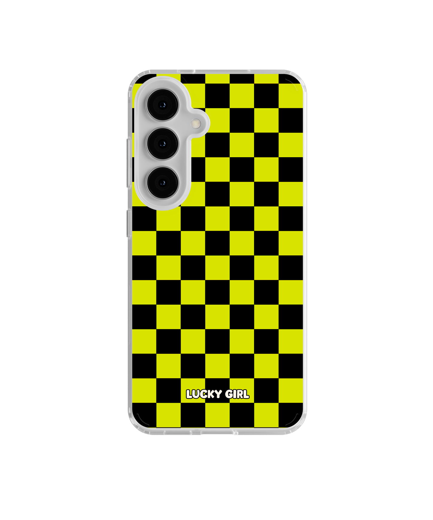 Electric Lime Checkers Clear Case Insert