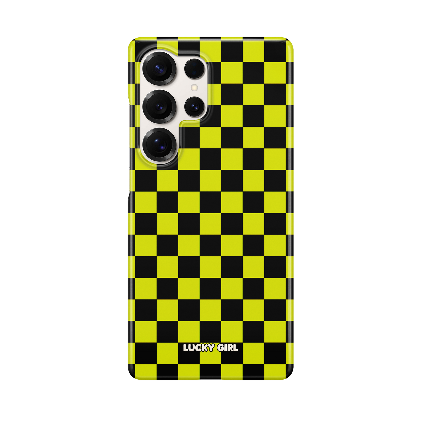 Electric Lime Checkers Phone Case
