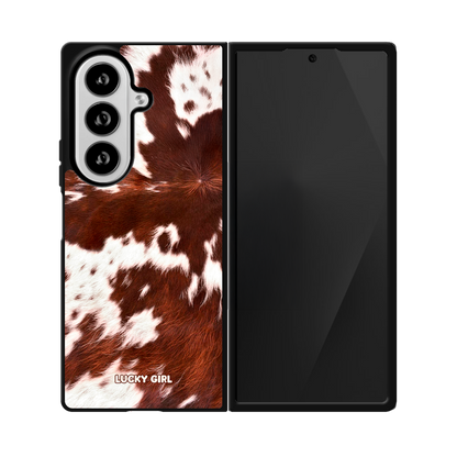 Brown Cowhide Phone Case Galaxy Z Fold 8 Ultra / No
