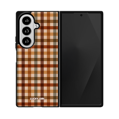 Pecan Gingham Phone Case Galaxy Z Fold 8 Ultra / No