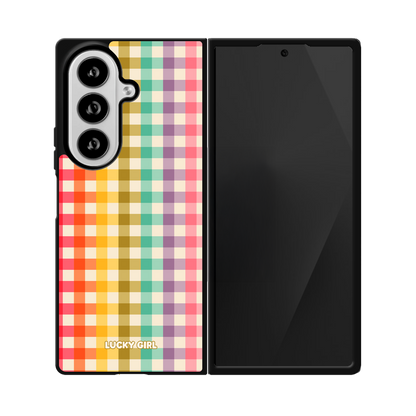 Rainbow Gingham Phone Case Galaxy Z Fold 8 Ultra / No