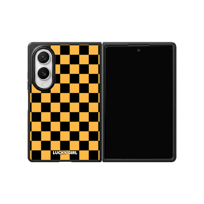 Creamsicle Checkers Phone Case Galaxy Z Fold 8 / No