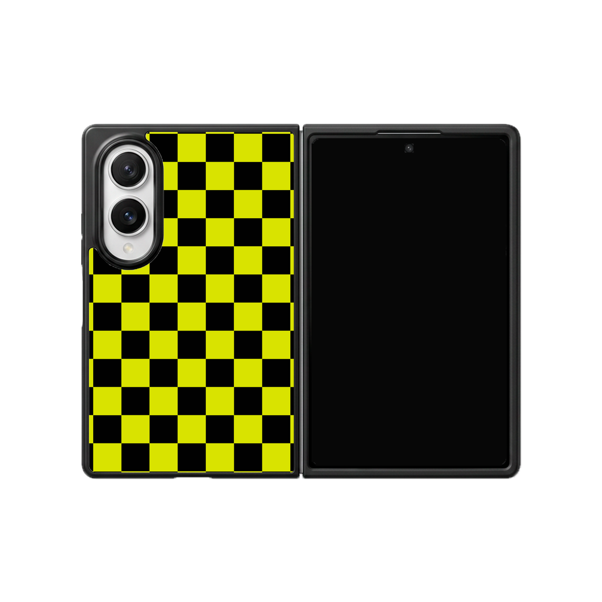 Electric Lime Checkers Phone Case Galaxy Z Fold 8 / No