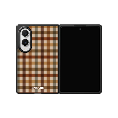 Pecan Gingham Phone Case Galaxy Z Fold 8 / No