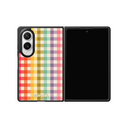Rainbow Gingham Phone Case Galaxy Z Fold 8 / No