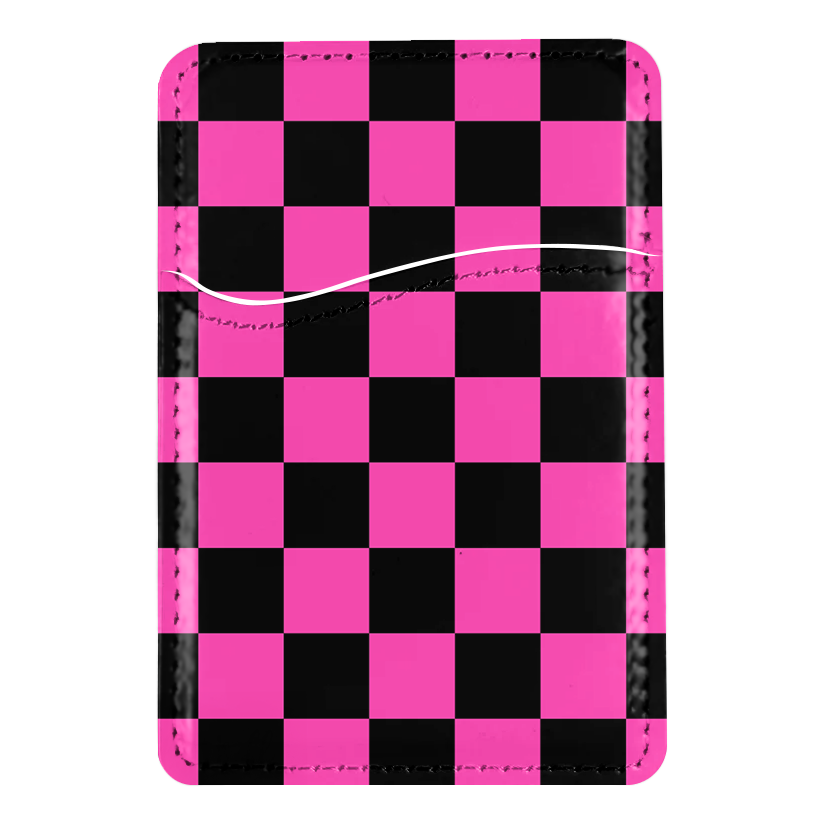 Raspberry Checkers MagSafe Card Holder