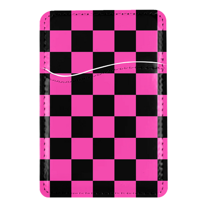 Raspberry Checkers MagSafe Card Holder