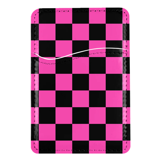 Raspberry Checkers MagSafe Card Holder