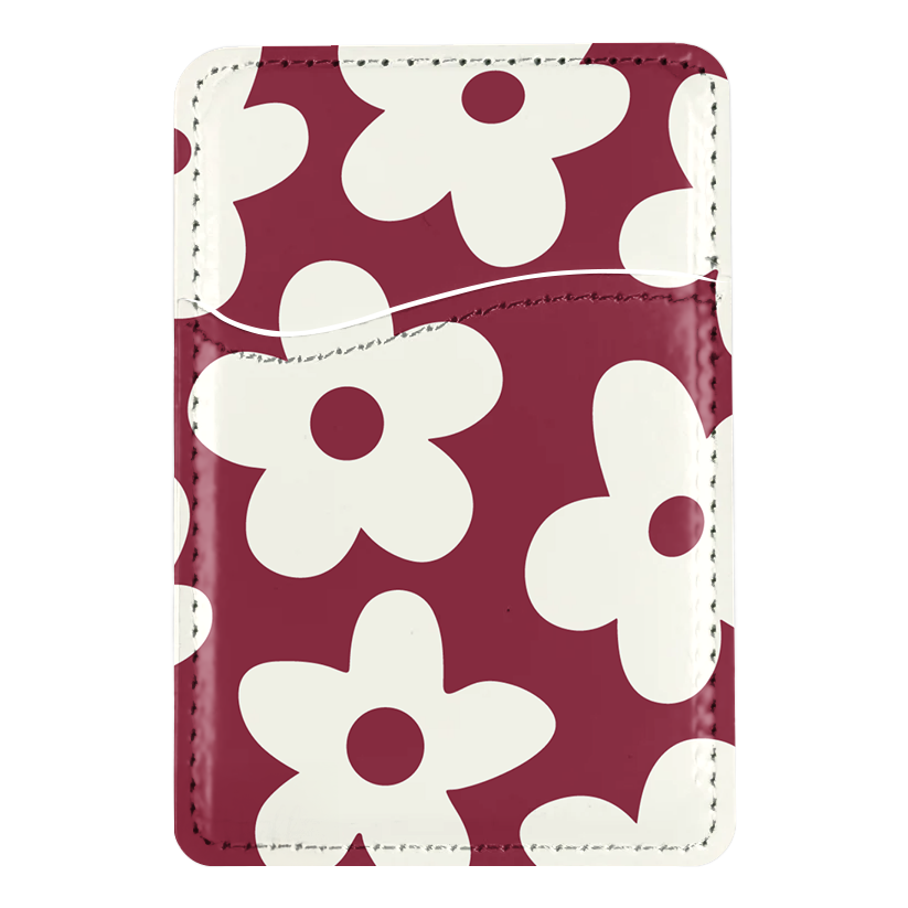 Black Cherry Big Blooms MagSafe Card Holder