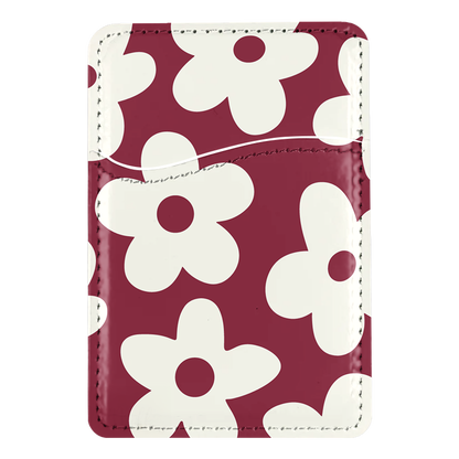 Black Cherry Big Blooms MagSafe Card Holder