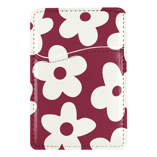 Black Cherry Big Blooms MagSafe Card Holder