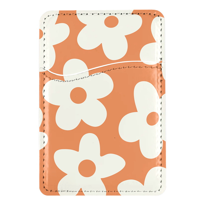 Tangerine Big Blooms MagSafe Card Holder
