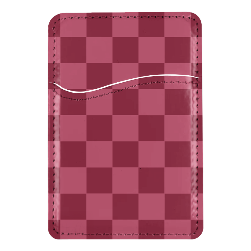 Black Cherry Checkers MagSafe Card Holder