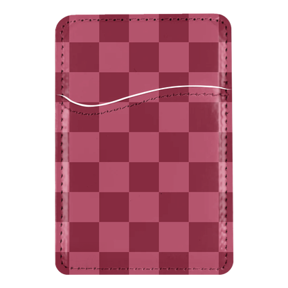 Black Cherry Checkers MagSafe Card Holder