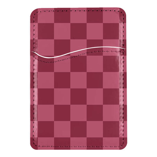 Black Cherry Checkers MagSafe Card Holder