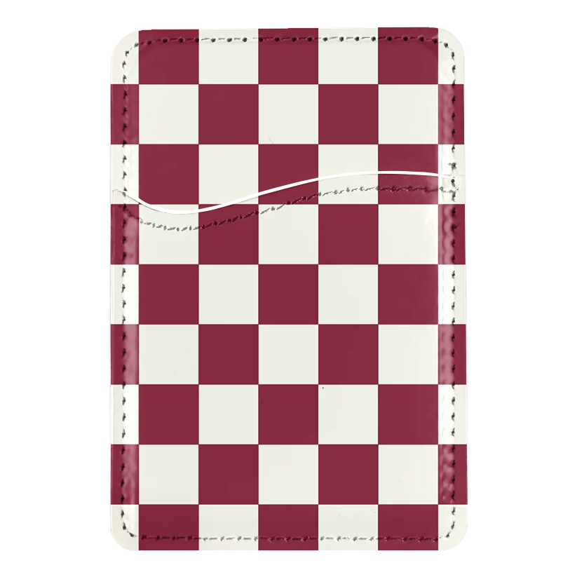 Black Cherry Checkers II MagSafe Card Holder