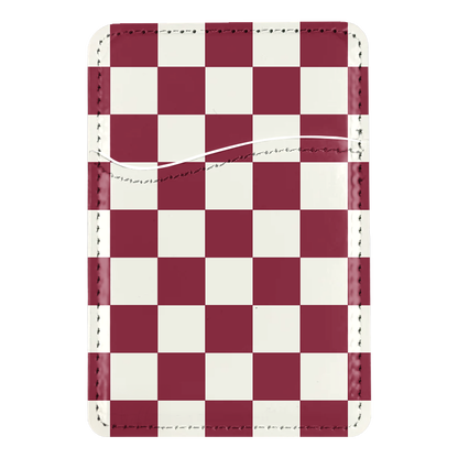 Black Cherry Checkers II MagSafe Card Holder