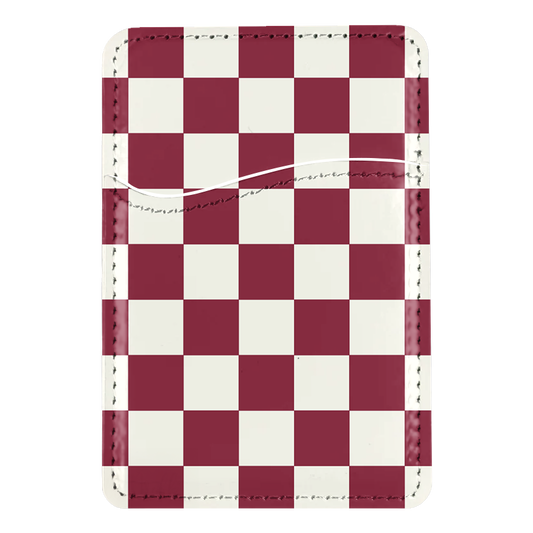 Black Cherry Checkers II MagSafe Card Holder