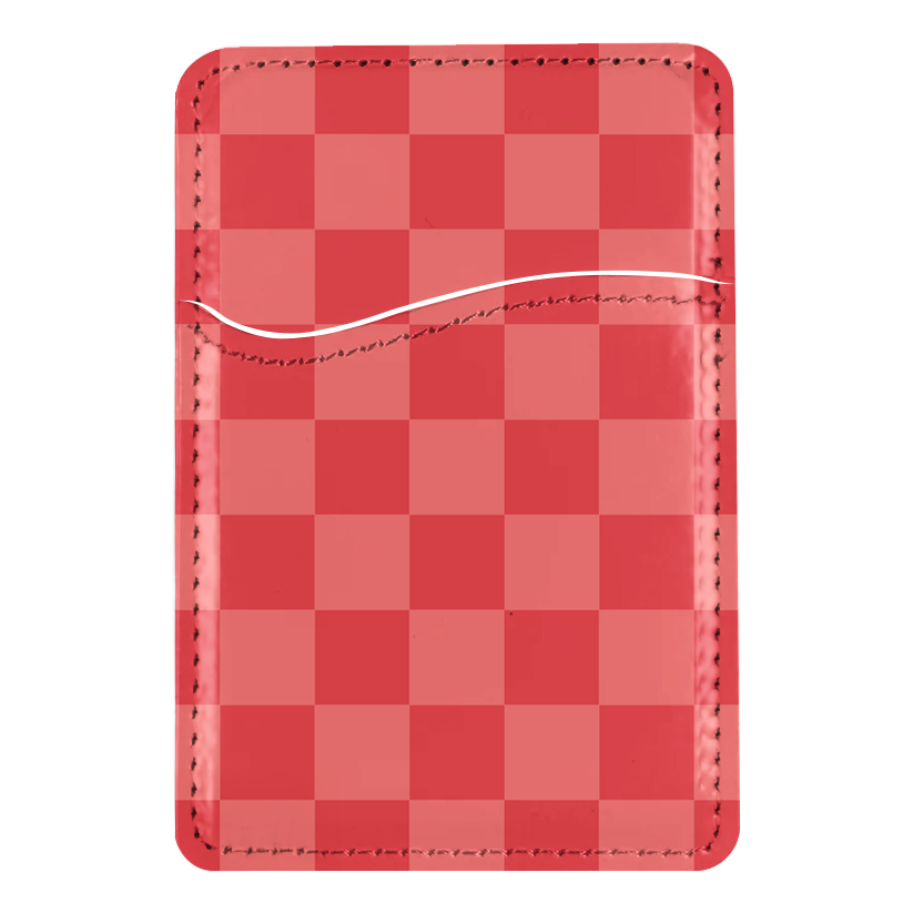 Vermillion Checkers MagSafe Card Holder