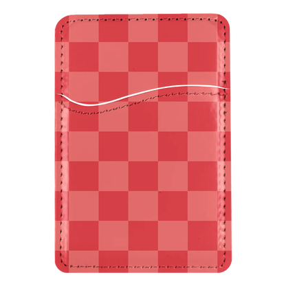 Vermillion Checkers MagSafe Card Holder