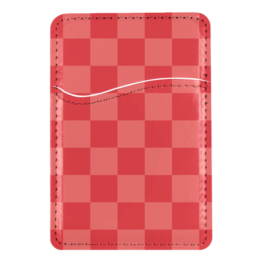 Vermillion Checkers MagSafe Card Holder