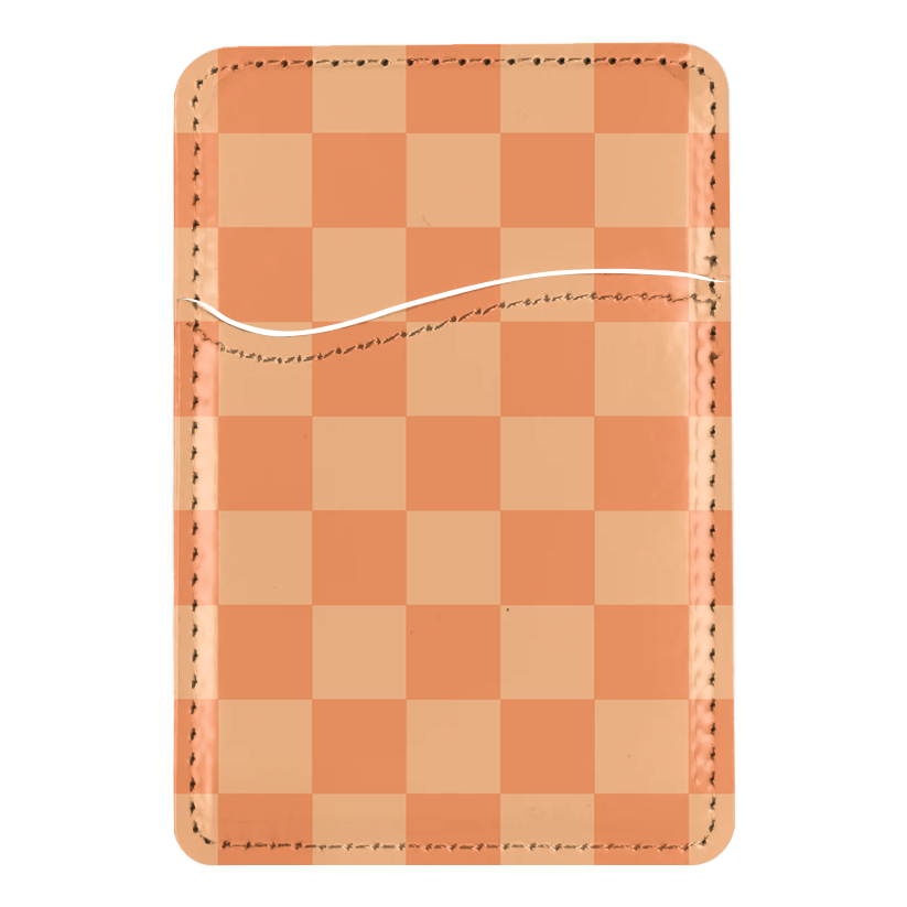 Tangerine Checkers MagSafe Card Holder