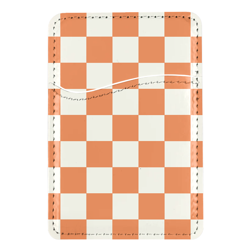 Tangerine Checkers II MagSafe Card Holder