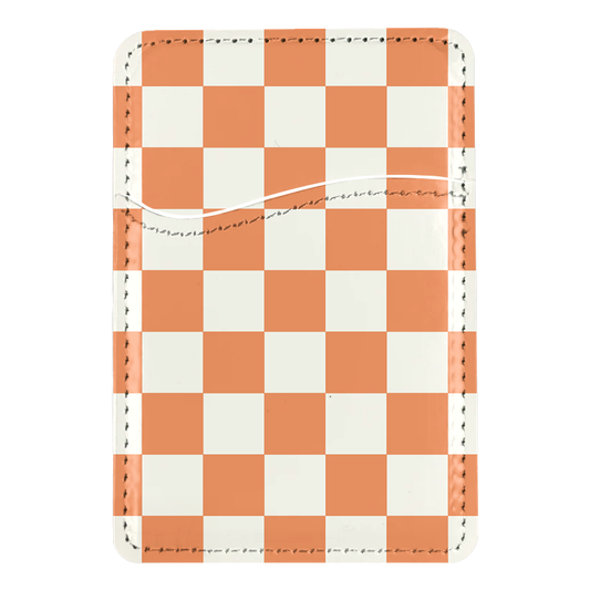 Tangerine Checkers II MagSafe Card Holder
