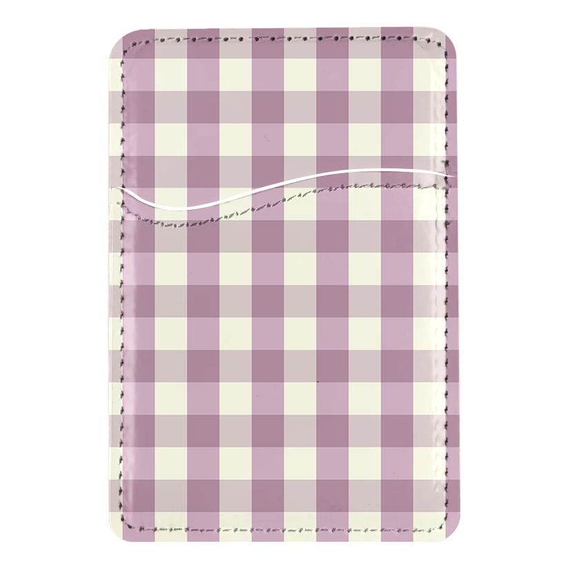 Plum Gingham MagSafe Card Holder