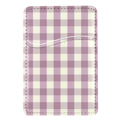 Plum Gingham MagSafe Card Holder