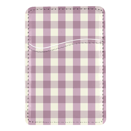 Plum Gingham MagSafe Card Holder